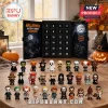 Horror Movie 2026 Mystery Halloween Advent Calendar with 24 numbered doors and miniature plastic horror character figures.