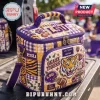 Igloo Louisiana State University Quilted Lunch Bag with purple and gold plaid patterns, LSU logos, and tiger graphic.