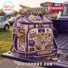 Igloo Louisiana State University Quilted Lunch Bag with purple and gold patterns, tiger mascot, and LSU Tigers football text.