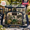 Igloo Notre Dame Fighting Irish quilted lunch bag featuring a Leprechaun mascot, golden dome, and plaid floral patterns.