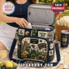 Igloo Notre Dame Fighting Irish quilted lunch bag with blue and gold collegiate team graphics and adjustable shoulder strap.
