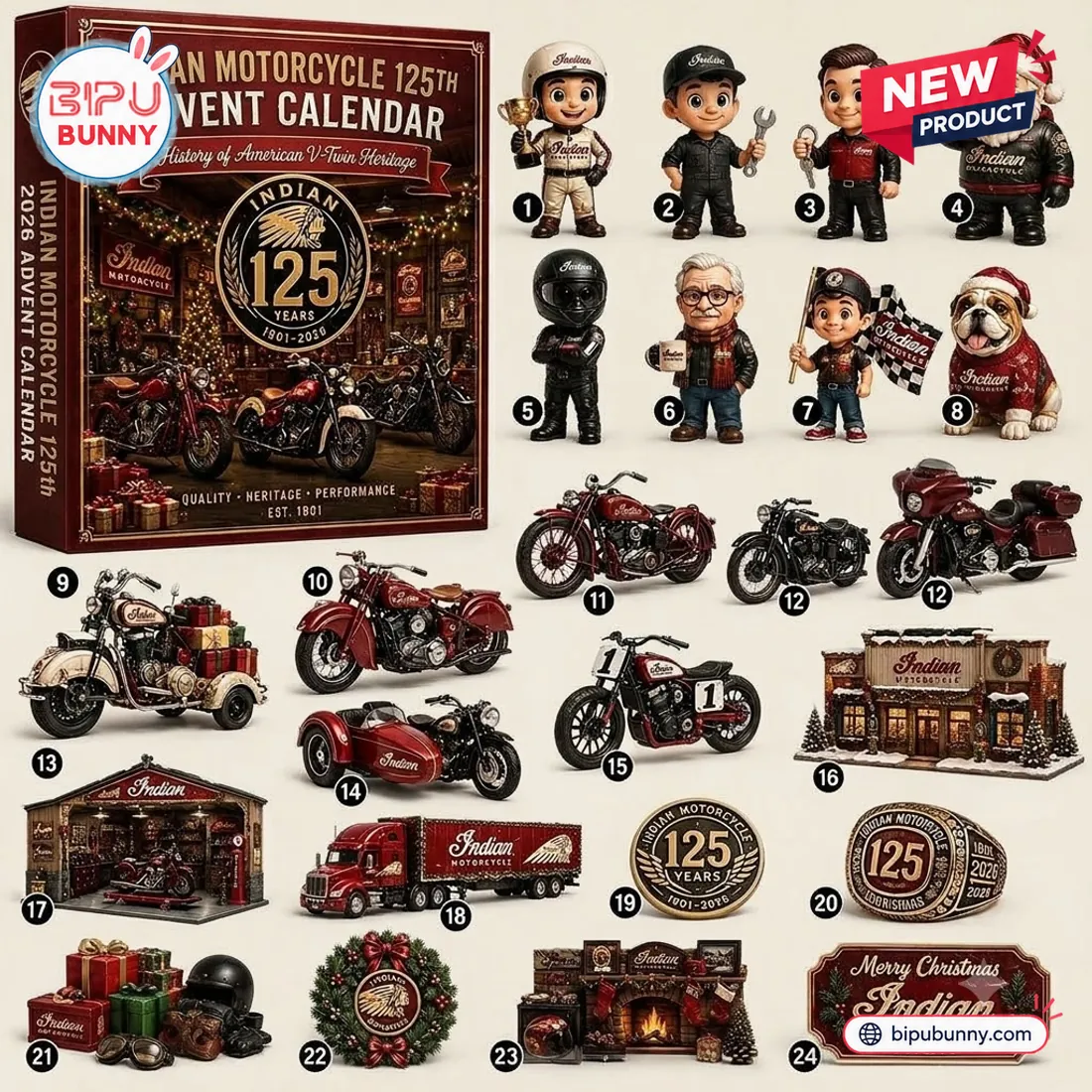 Indian Motorcycle 125th Anniversary 24-Day Advent Calendar Indian Motorcycle 125th Anniversary 24-Day Advent Calendar