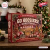 Front view of an Indiana Hoosiers Football Ornament Advent Calendar with stadium and helmet graphics.