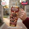 Indiana Hoosiers YETI Tumbler with Straw featuring a buffalo mascot graphic, athletic team colors, and metallic finish.