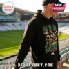 Jai Arrow 100 South Sydney Rabbitohs black hoodie featuring a graphic collage of the player at a stadium background.
