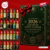 Jameson Irish Whiskey 2026 Anniversary Advent Calendar featuring 24 miniature liquor bottles against a green box.