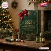 Jameson Irish Whiskey 2026 Anniversary Advent Calendar box in green with a red bow, surrounded by miniature whiskey bottles.