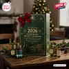 Jameson Irish Whiskey 2026 Anniversary Advent Calendar box with a red bow and miniature whiskey bottles on a table.