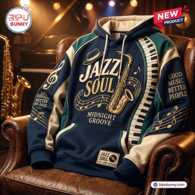 Jazz Soul Midnight Groove Piano Hoodie