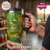 John Deere 189th Anniversary YETI handle tumbler featuring yellow and green graphics, tractor imagery, and a black lid.