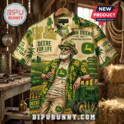John Deere Field Fuel Tropical Hawaiian Shirt