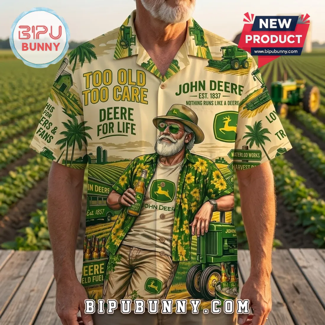 John Deere Field Fuel Tropical Hawaiian Shirt John Deere Field Fuel Tropical Hawaiian Shirt