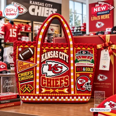 Kansas City Chiefs Crocheted Tote Bag