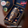 Knights of Columbus Stainless Steel YETI Tumbler with an illustrated retiree graphic and metal accessories in a blue box.