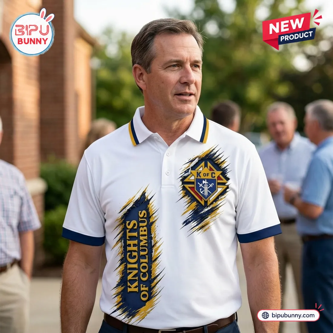 Knights of Columbus White Polo Shirt Knights of Columbus White Polo Shirt