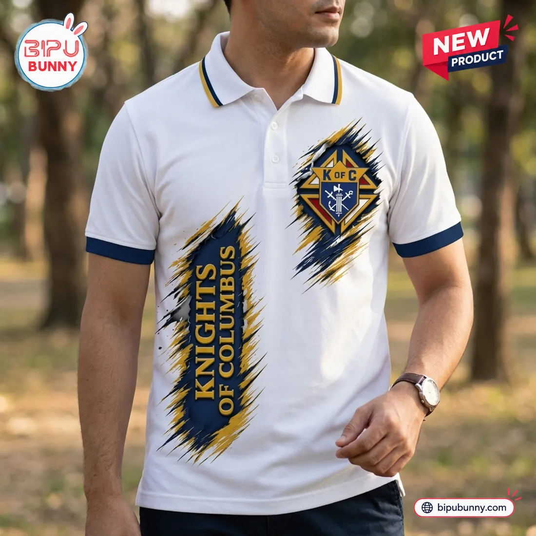 Knights of Columbus White Polo Shirt Knights of Columbus White Polo Shirt