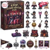 Kpop Demon Hunters 2026 Advent Calendar box featuring twenty-four chibi figures, weapons, and thematic accessories on display.
