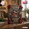 Led Zeppelin 58th Anniversary Advent Calendar featuring gold text, band imagery, and ribbon accents on a black box.