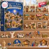Front view of the Little Town of Bethlehem Nativity Advent Calendar 2026 packaging alongside collectible village figurines.