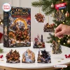 Front view of Lord of the Rings Christmas Advent Calendar 2026 box with miniature fantasy character figurines.