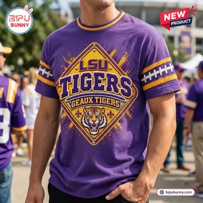 LSU Tigers Purple Mascot T-Shirt