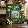Masters Tournament 92nd Anniversary Advent Calendar featuring green packaging, Augusta clubhouse imagery, and golf motifs.