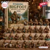 Front view of Merry Christmas Bigfoot Advent Calendar 2026 box with twenty-eight miniature figurines displayed.