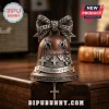 Metallica Master of Puppets 1981-2026 Memorial Bell Ornament featuring graveyard crosses, puppeteer hands, and a chain bow.