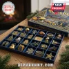 Michigan Wolverines 24-Day Christmas Advent Calendar with 24 individual compartments containing team-themed holiday ornaments.