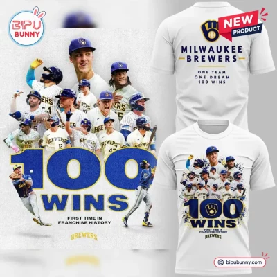 Milwaukee Brewers 100 Wins White Shirt