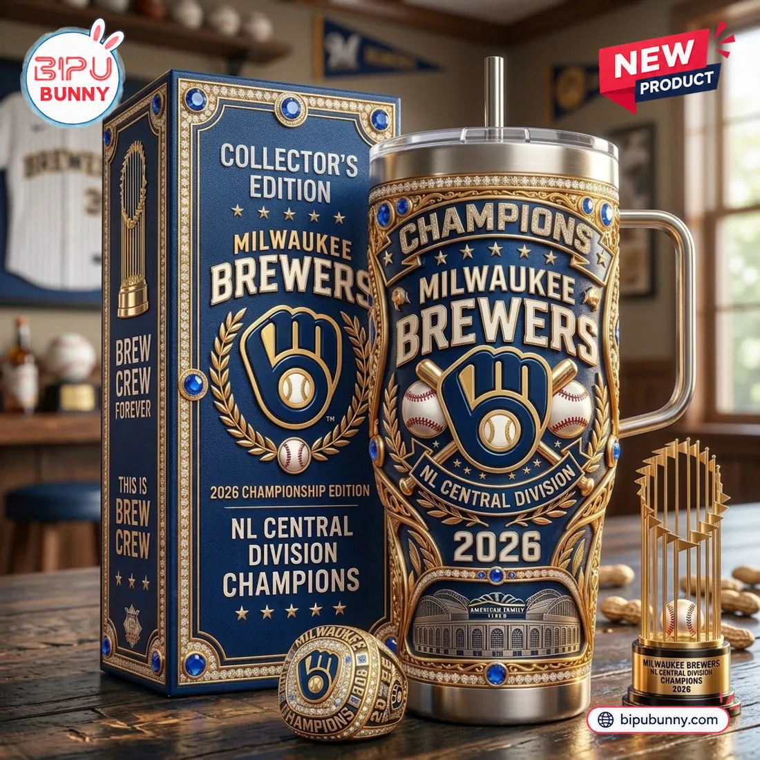 Milwaukee Brewers 2026 Champions Stanley Tumbler Milwaukee Brewers 2026 Champions Stanley Tumbler