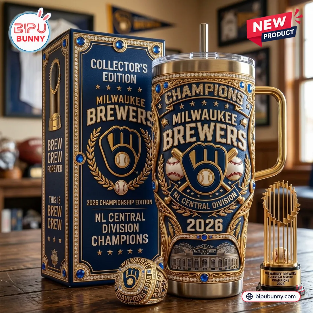 Milwaukee Brewers 2026 Champions Stanley Tumbler Milwaukee Brewers 2026 Champions Stanley Tumbler