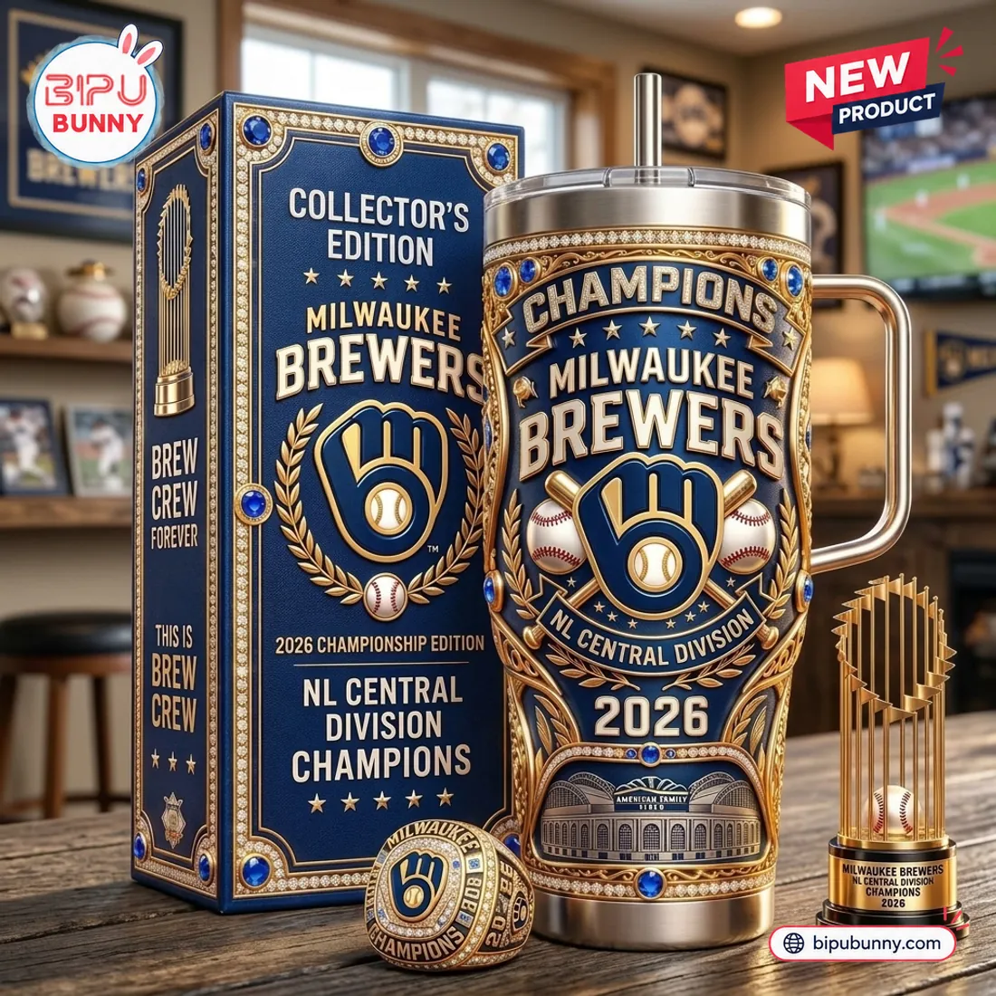 Milwaukee Brewers 2026 Champions Stanley Tumbler Milwaukee Brewers 2026 Champions Stanley Tumbler