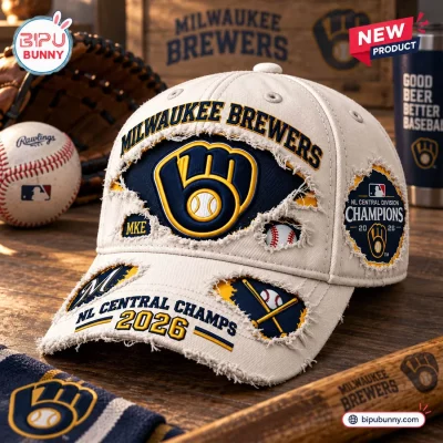 Milwaukee Brewers 2026 NL Central Champions Distressed Cap