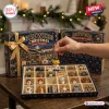 Front view of Milwaukee Brewers Christmas Advent Calendar with open compartments revealing baseball ornaments.