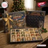 Front view of Milwaukee Brewers Christmas Advent Calendar with open compartments displaying baseball ornaments.