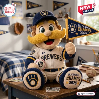 Milwaukee Brewers Mascot 2026 NL Central Champions Plush Pillow
