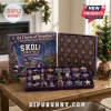 Minnesota Vikings Skol 24 Day Ornament Advent Calendar with purple and gold football-themed holiday decorations.