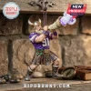 Minnesota Vikings Viktor The Viking Christmas ornament in a purple jersey, blowing a horn with a holly belt.