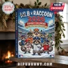 MLB All Teams Raccoon 2026 Advent Calendar featuring illustrated raccoons in various baseball uniforms on a snowy stadium field.