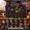 Monsters University Halloween Advent Calendar 2026 with 24 numbered slots and miniature monster figurines on wooden steps.