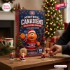 Montreal Canadiens Youppi Mascot Advent Calendar featuring a red, white, and blue box with 24 collectible hockey figures.