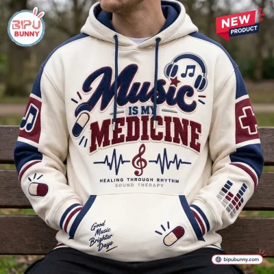 Music Is My Medicine Patch Pullover Hoodie