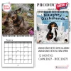 Front view of Naughty Dachshunds 2027 Wall Calendar showing dimensions and monthly layout.