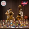 NBA Player Mini Figure Advent Calendar 2026 featuring various basketball players in team jerseys on a wooden background.