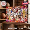 NBA Players 2025 Christmas Advent Calendar featuring illustrated caricatures of basketball legends in a red dynamic background.