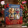 NCAA Football Team Mascot Advent Calendar 2026 box with four 3D team mascots against a red and blue holiday background.
