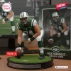 Front view of a New York Jets football player acrylic plaque featuring a player in a green jersey and helmet.