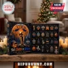 New York Knicks 2026 Championship Halloween Advent Calendar with 24 numbered drawers against a festive holiday background.