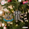 Newcastle United Football Christmas Advent Calendar ornaments featuring the club crest, jersey, and scarf on a tree.